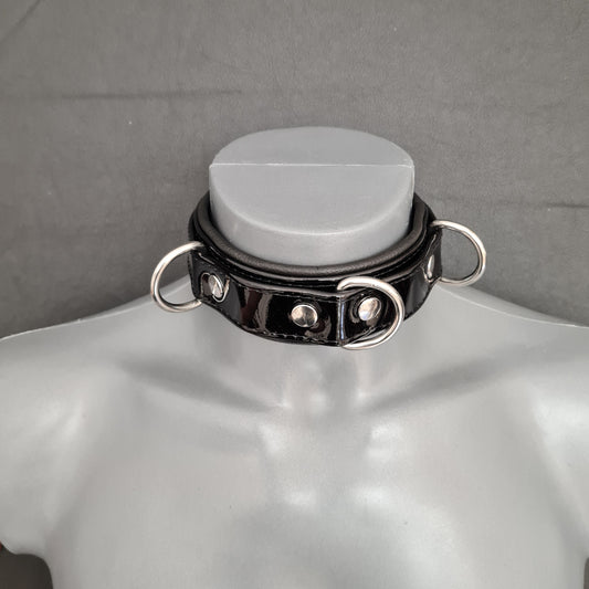 Lack Halsband mit Paspel